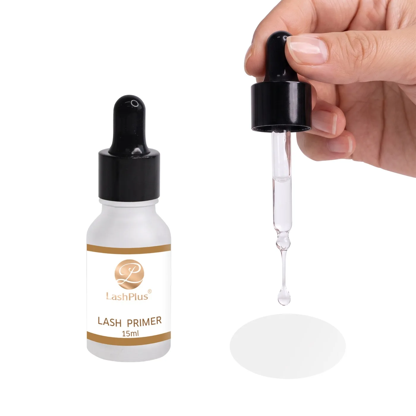 Primer de pestañas LashPlus, frasco gotero de 15ml, pretratamiento de marca privada para extensiones